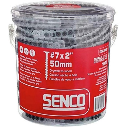 Collated Screws | SENCO 07A200P (1,000/Pack) #7 2 in. Coarse Thread Phillips Bugle-Head Collated Drywall to Wood Screw - Gray Phosphate image number 0