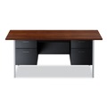  | Alera ALESD7236BM 72 in. x 36 in. x 29.5 in. Double Pedestal Steel Desk - Mocha/Black Chrome-Plated Legs image number 0