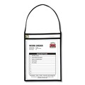  | C-Line 41922 75 Sheet Capacity 1-Pocket 9 in. x 12 in. Shop Ticket Holder with Strap - Black (15/Box) image number 1