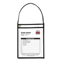 Office Jansan | C-Line 41922 75 Sheet Capacity 1-Pocket 9 in. x 12 in. Shop Ticket Holder with Strap - Black (15/Box) image number 1