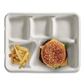 Food Trays, Containers, and Lids | Chinet 21040 Savaday 250/Carton 10.5 in. dia., 5-Compartment, Molded Fiber Dinnerware - White image number 3