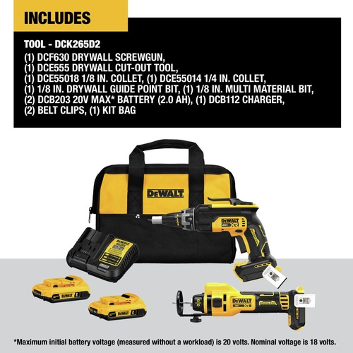 DeWalt DCE555B 20V MAX* Brushless Drywall Cut-Out Tool (Tool Only)