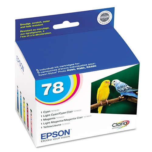 Office Jansan | Epson T078920S 1290 Page-Yield T078920-S (78) Claria Ink - Cyan/Light Cyan/Light Magenta/Magenta/Yellow (5/Pack) image number 0