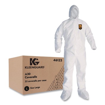 Ansell KleenGuard A30 Coveralls - Medium/White (25/Carton)