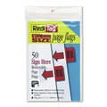 Bulk Savings Pricing 1 | Redi-Tag B76809 Sign Here Removable/Reusable Page Flags - Red (50/Pack) image number 1