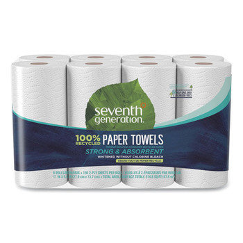 Seventh Generation 2-Ply 11 x 5.4 100 Percent Recycled Paper Kitchen Towel Rolls (32/Carton)