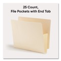Office Jansan | Smead 75124 3.5 in. Expansion Letter Size End Tab File Pockets - Manila (25/Box) image number 1
