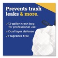 Trash Bags | Glad 78526 Tall 13 gal. 24 in. x 27.38 in. Kitchen Drawstring Trash Bags - Gray (100 Bags/Box, 4 Boxes/Carton) image number 3