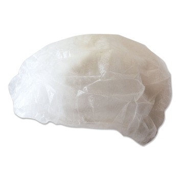 Boardwalk 19 in. Disposable Bouffant Caps - Medium, White (100/Pack)