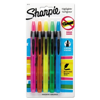 Sharpie Chisel Tip Retractable Highlighters - Assorted Ink/Barrel Colors (1-Set)