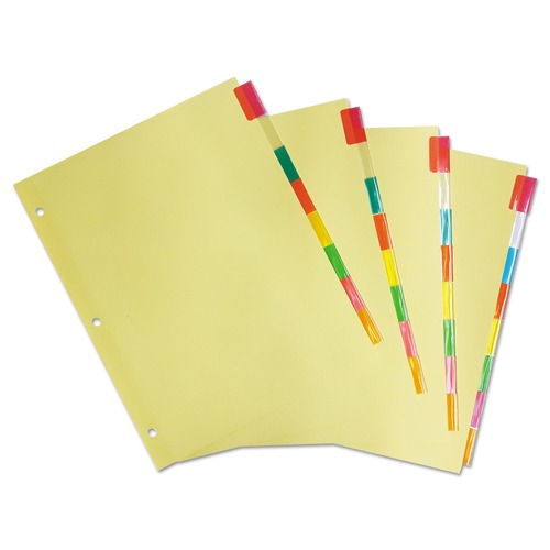 Mothers Day Sale! Save an Extra 10% off your order | Universal UNV20840 11 in. x 8.5 in. Insertable Tab Index with 8 Assorted Tabs - Buff (24/Box) image number 0