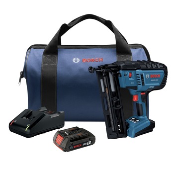Bosch 18V Brushless Lithium-Ion 16-Gauge Cordless Angled Finish Nailer Kit (2 Ah)
