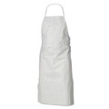 Bib Overalls | Ansell KCC 44481 28 in. x 40 in. A40 Film Laminate Liquid/Particle Protection Apron - White (100/Carton) image number 0