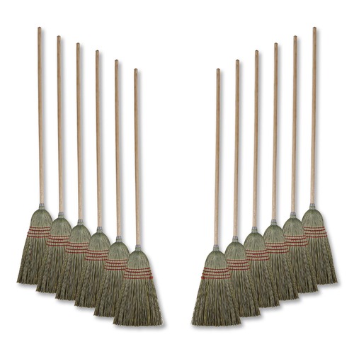 Office Jansan | Boardwalk BWK920YCT 55 in. Mixed Fiber Maid Broom - Natural (12/Carton) image number 0