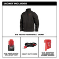 Heated Jackets | Milwaukee 204B-20L M12 TOUGHSHELL Lithium-Ion Cordless Heated Jacket (Jacket Only) - Large, Black image number 2