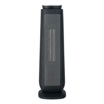 Alera 1500 W 7.17 in. x 7.17 in. x 22.95 in. Ceramic Heater Tower with Remote Control - Black