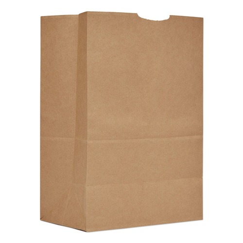 Labor Day Sale! Save $30 off $199! | Ross & Wallace Paper Products 110411 57 lbs. Capacity 12 in. x 7 in. x 17 in. Grocery Paper Bags - Kraft (500/Bundle) image number 0