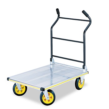 Safco 4053NC STOW AWAY 1000 lbs. Capacity 24 in. x 39 in. x 40 in. Platform Truck - Aluminum/Black