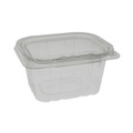 Food Service | Pactiv Corp. TEHL5X416 EarthChoice 5.38 x 4.5 x 2.63 16 oz Plastic Tamper Evident Recycled Hinged Lid Deli Container - Clear (304/Carton) image number 0