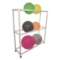 Utility Carts | Champion Sports FPR1 19 in. x 62 in. x 67 in. 132 lbs. Capacity 9 Ball Plastic ABS Storage Cart - White image number 3
