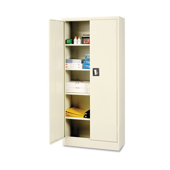 Alera ALECM6615PY Space Saver 4 Shelf 30 in. x 15 in. x 66 in. Storage Cabinet - Putty