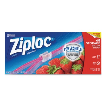 Ziploc 9.5 in. x 2.63 in. x 10.56 in. Gallon Slider Storage Bags - Clear (9/Carton)