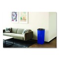 Trash & Waste Bins | Rubbermaid Commercial FG356973BLUE 23 Gallon Plastic Recycled Untouchable Square Recycling Container - Blue image number 4