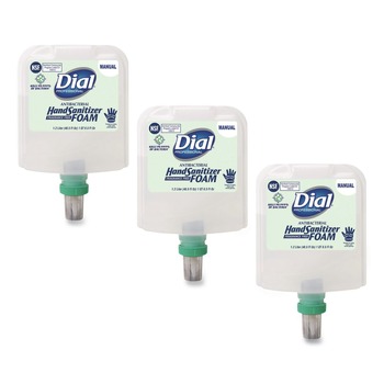 Dial Professional 1.2 Liter Antibacterial Foaming Hand Sanitizer Refill for Dial 1700 Dispenser - Fragrance-Free (3/Carton)