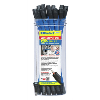 TIRE WHEEL AXLE TOOLS | Ken-Tool 29999M 25-Piece ValveCapper Pro 11-3/4 in. Cap and Core Tool Set