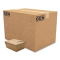 Food Trays, Containers, and Lids | GEN KS10123 Reclosable 110 oz. Paper Take-Out Box - Kraft (160/Carton) image number 0