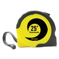 Tape Measures | Boardwalk BWKTAPEM25 Easy Grip 25 ft. 1/16 in. Graduation Tape Measure - Black/Yellow image number 1