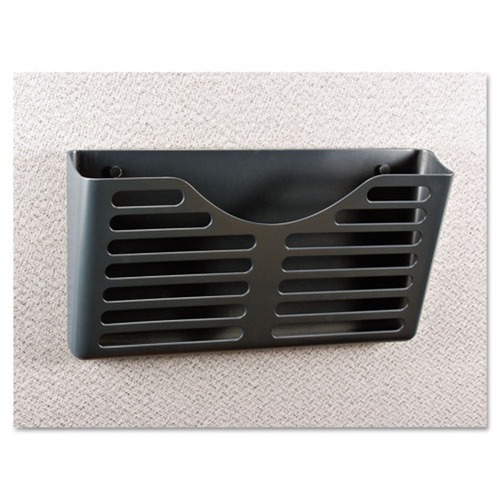  | Universal UNV08162 Recycled Plastic Cubicle Single File Pocket - Black image number 0