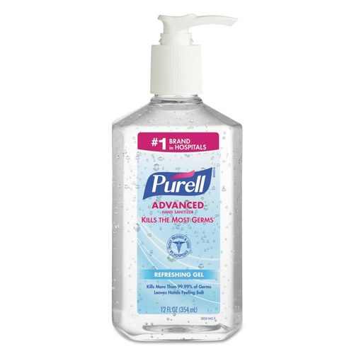 Hand Sanitizers | PURELL 3659-12 12 oz. Pump Bottle Advanced Hand Sanitizer Refreshing Gel - Clean Scent image number 0