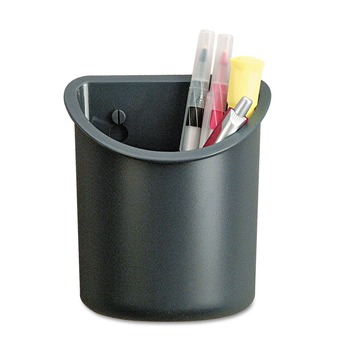 Universal UNV08193 4.25 in. x 2.5 in. x 5 in. Wall Mount Recycled Plastic Cubicle Pencil Cup - Charcoal
