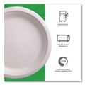 Bowls and Plates | Eco-Products EP-P013NFA Vanguard 9 in. diameter Renewable and Compostable Sugarcane Plates - White (500/Carton) image number 7