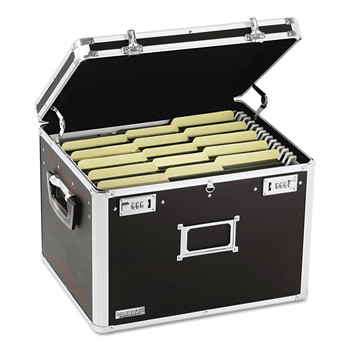 Vaultz 17.5 in. x 14 in. x 12.5 in. Letter/Legal Files Locking File Chest with Adjustable File Rails - Black