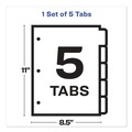 Office Jansan | Avery 11449 11 in. x 8.5 in. 5-Tab Clear Label Plastic Dividers with Printable Label Strip - Frosted Clear Tabs (1-Set) image number 4