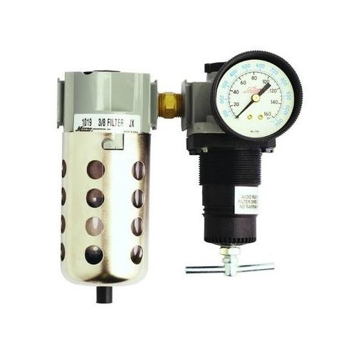 Air Tool Adaptors | Milton Industries 1107 3/8 in. Filter/Regulator with Poly Bowl & Metal Bowl Guard image number 0