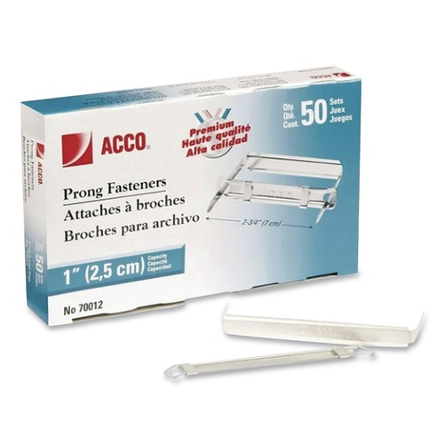 Office Jansan | ACCO A7070014J 2.75 in. Center to Center Premium Two-Prong Fastener Compressors - Silver (100/Box) image number 0