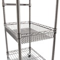  | Alera ALESW342416BA 28 in. x 16 in. x 39 in. 500-lb. Capacity Three-Tier Wire Rolling Cart - Black Anthracite image number 2