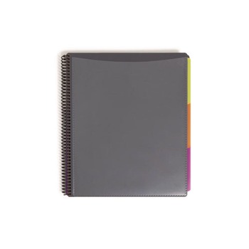 Smead 24 Letter-Size Sleeves Poly Project Organizer - Gray with Bright Pockets