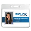 Paper Clips, Binder Clips, & Fasteners | SICURIX BAU67810 SICURIX 2.13 in. x 3.38 in. Horizontal Badge Holder - Clear (12/Pack) image number 1