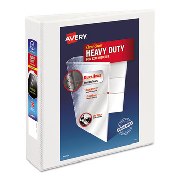 Avery 3 Slant Rings 2 in. Capacity 11 in. x 8.5 in. Heavy-Duty Non Stick View Binder with DuraHinge - White