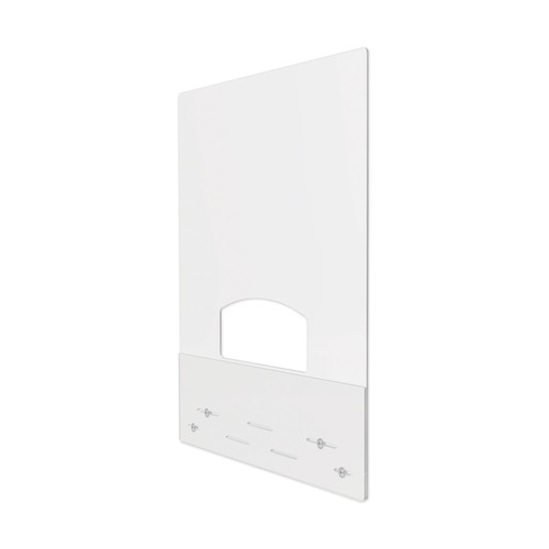 Office Jansan | Deflecto PBCMPC3138P 31.5 in. x 38 in. Polycarbonate Mounting Safety Barrier with Pass Thru - Clear (2/Carton) image number 0