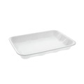 Food Trays, Containers, and Lids | Pactiv Corp. 0TF104D10000 9.5 in. x 7 in. x 1.25 in. No. 4D Foam Meat Tray - White (500/Carton) image number 1