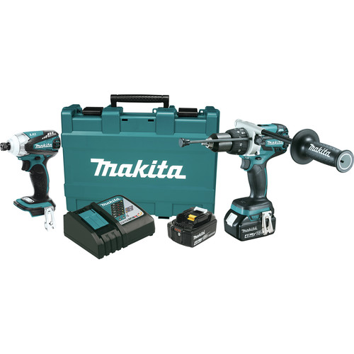Combo Kits | Factory Reconditioned Makita XT252MB-R 18V LXT 4.0 Ah Cordless Lithium-Ion Brushless Impact Driver and Hammer Drill Driver Combo Kit image number 0