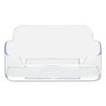 Bulk Savings Pricing 2 | Deflecto 70101 3.88 in. x 1.38 in. x 1.81 in. Plastic Horizontal Business Card Holder - Clear image number 0