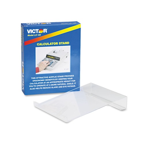 Office Jansan | Victor LS125 9 in. x 11 in. x 2 in. Large Angled Acrylic Calculator Stand - Clear image number 0