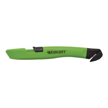 Westcott 0.5 in. Blade x 5.7 in. Plastic Handle Safety Ceramic Box Cutter - Green