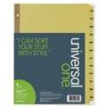 Office Jansan | Universal UNV20814 11 in. x 8.5 in. 12-Tab Jan. to Dec. Deluxe Preprinted Plastic Coated Tab Dividers with Black Printing - Buff (1 Set) image number 1